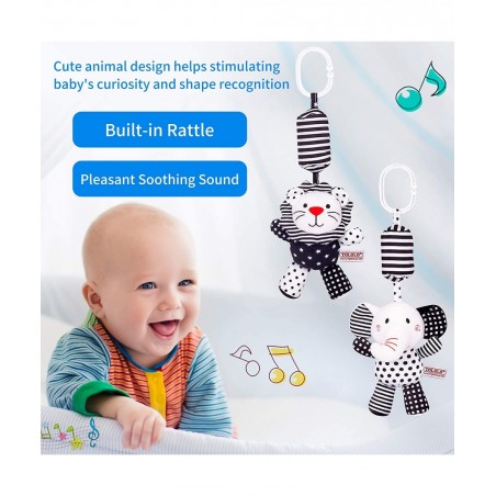 Black and White Car Seat & Stroller Toys for 3 6 12 Months $25.37 Baby Car Toys & Stroller Toys
