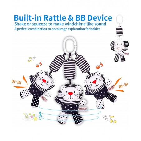 Black and White Car Seat & Stroller Toys for 3 6 12 Months $25.37 Baby Car Toys & Stroller Toys