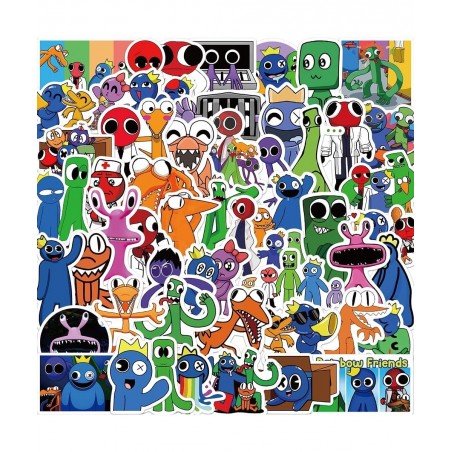 52pcs Rainbow Friends Stickers Pack Game Themed Stickers Decals for Water Bottles Skateboard Laptop Computer Rainbow Friends ...
