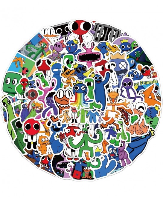 52pcs Rainbow Friends Stickers Pack Game Themed Stickers Decals for Water Bottles Skateboard Laptop Computer Rainbow Friends ...