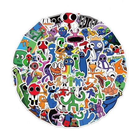 52pcs Rainbow Friends Stickers Pack Game Themed Stickers Decals for Water Bottles Skateboard Laptop Computer Rainbow Friends ...