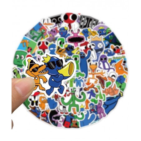 52pcs Rainbow Friends Stickers Pack Game Themed Stickers Decals for Water Bottles Skateboard Laptop Computer Rainbow Friends ...