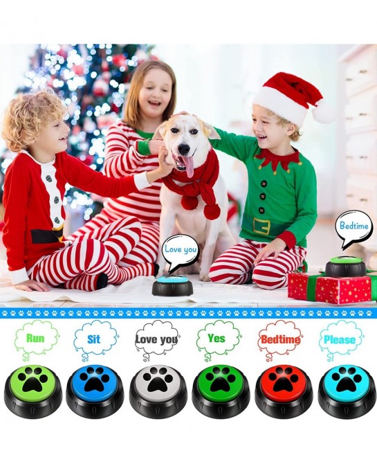 12 Packs Dog Talking Button Set for Communication Recordable Buttons Cat Sound Buttons 30 Seconds Voice Recording Buttons Pet...