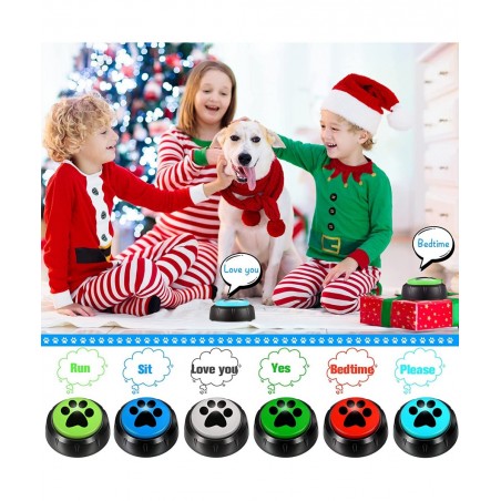 12 Packs Dog Talking Button Set for Communication Recordable Buttons Cat Sound Buttons 30 Seconds Voice Recording Buttons Pet...