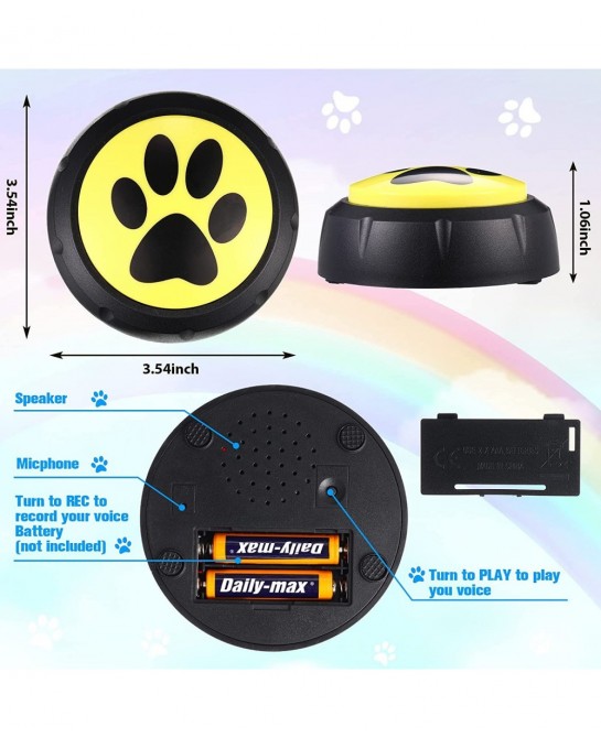 12 Packs Dog Talking Button Set for Communication Recordable Buttons Cat Sound Buttons 30 Seconds Voice Recording Buttons Pet...