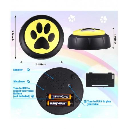 12 Packs Dog Talking Button Set for Communication Recordable Buttons Cat Sound Buttons 30 Seconds Voice Recording Buttons Pet...