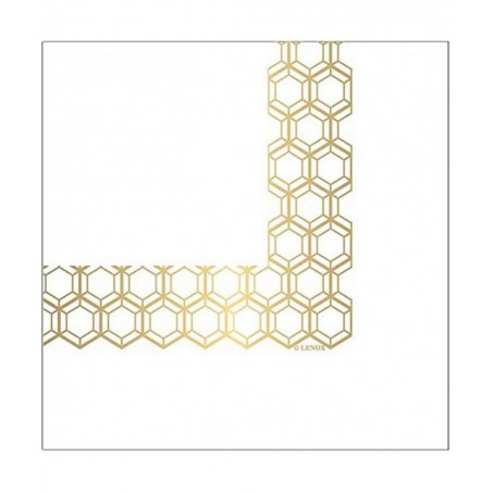 Lenox Prismatic Gold Hexagon Pattern Disposable Beverage and Cocktail Napkins 5'' W x 5'' L 20pcs $12.98 Kids' Party Tableware