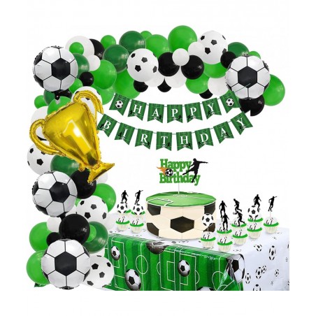89 Pieces Soccer Birthday Party Decorations Supplies Including Happy Birthday Banner Tablecloth Soccer Balloons Cake Topper a...