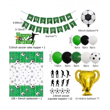 89 Pieces Soccer Birthday Party Decorations Supplies Including Happy Birthday Banner Tablecloth Soccer Balloons Cake Topper a...