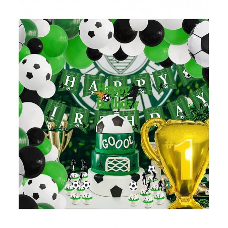 89 Pieces Soccer Birthday Party Decorations Supplies Including Happy Birthday Banner Tablecloth Soccer Balloons Cake Topper a...