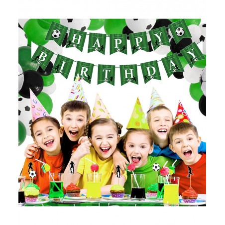89 Pieces Soccer Birthday Party Decorations Supplies Including Happy Birthday Banner Tablecloth Soccer Balloons Cake Topper a...