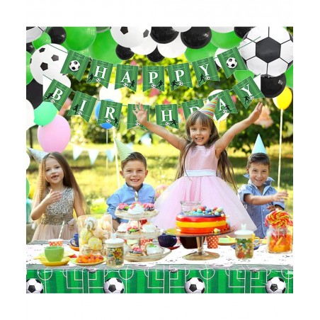 89 Pieces Soccer Birthday Party Decorations Supplies Including Happy Birthday Banner Tablecloth Soccer Balloons Cake Topper a...
