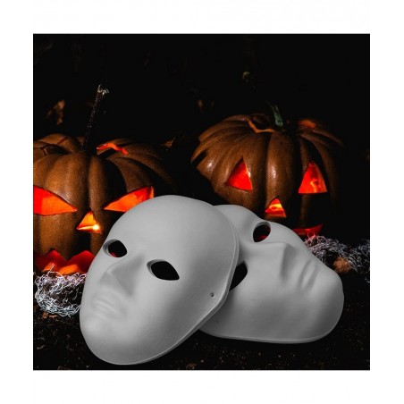 6 Pcs DIY Full Face Masks White Paper Pulp Masks Paintable Blank Mask Masquerade Mask Mardi Gras Mask Party Full Face Masks $...