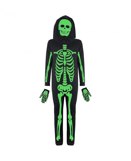 Kids Skeleton Costume Glow in The Dark Halloween Horror Jumpsuit for Boys&Girls $17.99 Kids' Costumes