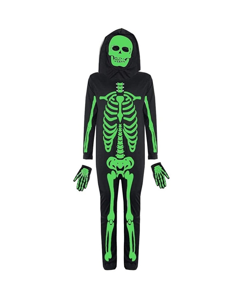 Kids Skeleton Costume Glow in The Dark Halloween Horror Jumpsuit for Boys&Girls $17.99 Kids' Costumes