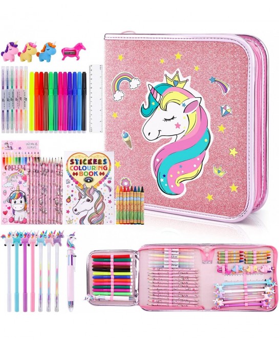 53PCS Fruit Scented Markers Set - Art Coloring Drawing Kits for Kids with Unicorn Pencil Case Art Supplies for Kids Ages 4 6 ...