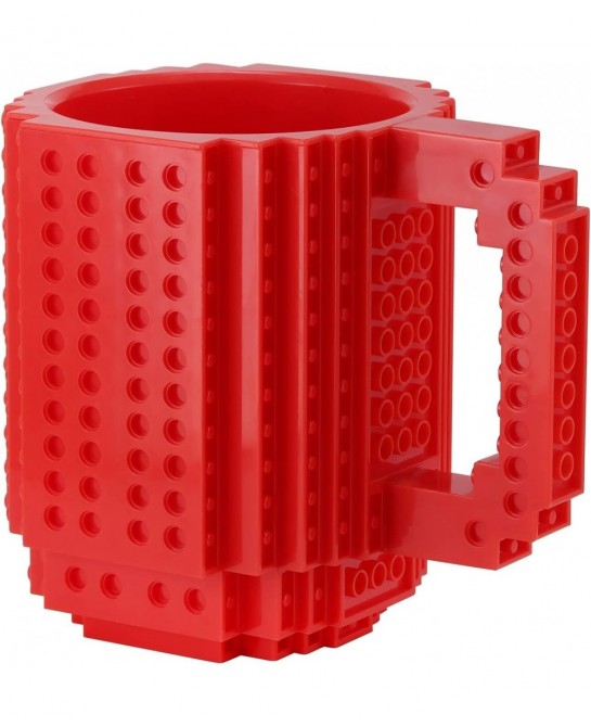 Build-on Brick Coffee Mugs Creative DIY Cup with Building Blocks Randomly Novelty Gifts for Kids Adults Birthday Xmas Red $24...