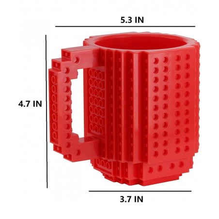 Build-on Brick Coffee Mugs Creative DIY Cup with Building Blocks Randomly Novelty Gifts for Kids Adults Birthday Xmas Red $24...