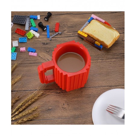 Build-on Brick Coffee Mugs Creative DIY Cup with Building Blocks Randomly Novelty Gifts for Kids Adults Birthday Xmas Red $24...