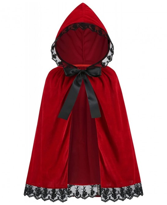 Girls Little Red Riding Hood Cloak Costume Kids Halloween Christmas Red Cape $27.51 Kids' Costumes