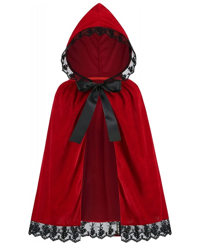 Girls Little Red Riding Hood Cloak Costume Kids Halloween Christmas Red Cape $27.51 Kids' Costumes