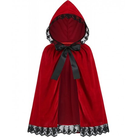 Girls Little Red Riding Hood Cloak Costume Kids Halloween Christmas Red Cape $27.51 Kids' Costumes