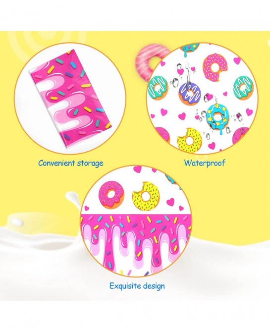 Donut Party Tablecovers 3 Pack Donut Grow up Party Supplies Decoration Tablecloth Dessert Time Party Supplies for Girls Birth...
