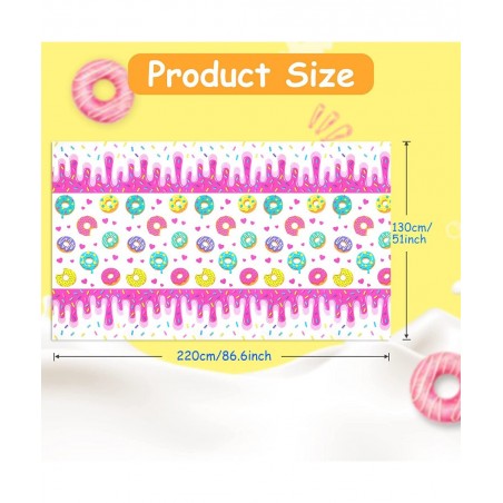 Donut Party Tablecovers 3 Pack Donut Grow up Party Supplies Decoration Tablecloth Dessert Time Party Supplies for Girls Birth...