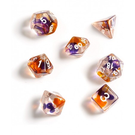 Purple Orange Clear Dice Set $20.41 Game Accessories