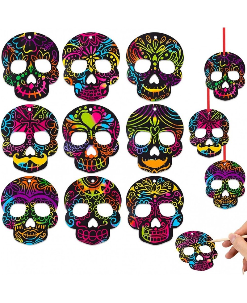 Halloween Scratch Art Crafts for Kids 24Pcs Magic Rainbow Scratch Paper Halloween Party Games for Kids Adults Halloween Ornam...