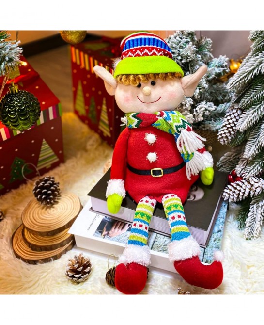 Red Elf Plush Christmas Stuffed Toys Adorable 18 Inches Girl Elves Holiday Xmas Characters for Family Home Party Decoration $...