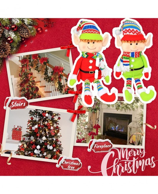 Red Elf Plush Christmas Stuffed Toys Adorable 18 Inches Girl Elves Holiday Xmas Characters for Family Home Party Decoration $...