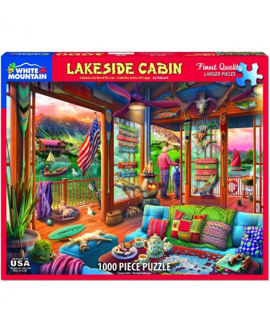 Puzzles Lakeside Cabin 1000 Piece Jigsaw Puzzle $35.17 Jigsaw Puzzles