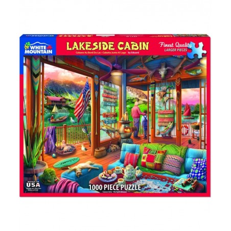 Puzzles Lakeside Cabin 1000 Piece Jigsaw Puzzle $35.17 Jigsaw Puzzles