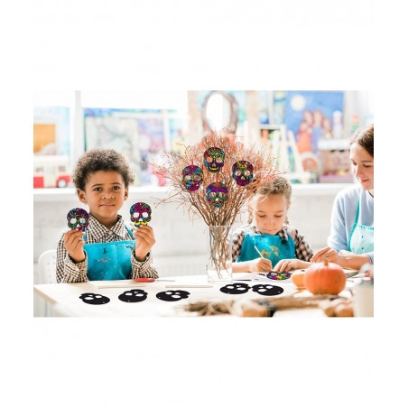 Halloween Scratch Art Crafts for Kids 24Pcs Magic Rainbow Scratch Paper Halloween Party Games for Kids Adults Halloween Ornam...