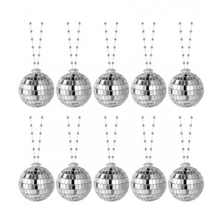 10Pcs Disco Mirror Ball Necklaces for 1970s Disco Accessories 70s Party Favors Theme Supplies Decorations Cosplay Props $20.3...