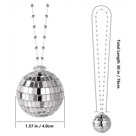 10Pcs Disco Mirror Ball Necklaces for 1970s Disco Accessories 70s Party Favors Theme Supplies Decorations Cosplay Props $20.3...