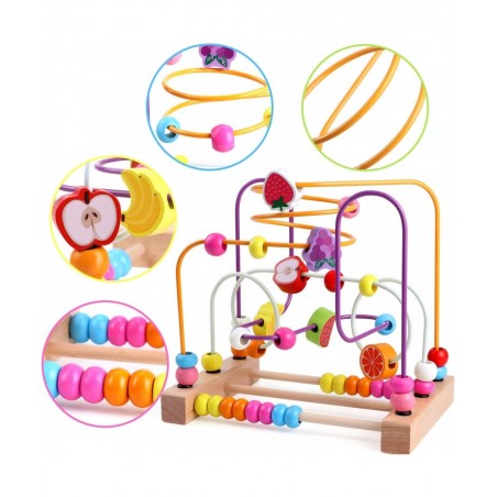 Bead Maze Wooden Baby Toddler Toys Roller Coaster Abacus Preschool Educational Toys Birthday Gifts for Toddlers Kids Boys Gir...