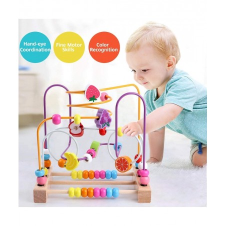 Bead Maze Wooden Baby Toddler Toys Roller Coaster Abacus Preschool Educational Toys Birthday Gifts for Toddlers Kids Boys Gir...