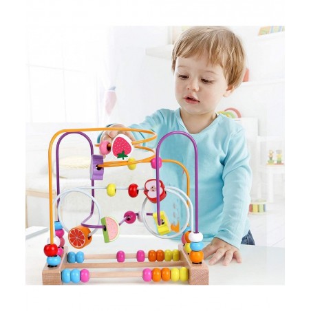 Bead Maze Wooden Baby Toddler Toys Roller Coaster Abacus Preschool Educational Toys Birthday Gifts for Toddlers Kids Boys Gir...