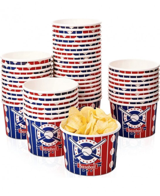 50 Pcs 9 oz Paper Ice Cream Cups Disposable Dessert Bowls Snack Cups Paper Soup Cup Disposable Paper Bowls Disposable Plates ...