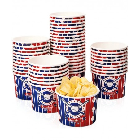 50 Pcs 9 oz Paper Ice Cream Cups Disposable Dessert Bowls Snack Cups Paper Soup Cup Disposable Paper Bowls Disposable Plates ...