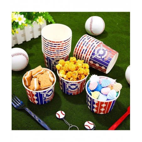 50 Pcs 9 oz Paper Ice Cream Cups Disposable Dessert Bowls Snack Cups Paper Soup Cup Disposable Paper Bowls Disposable Plates ...