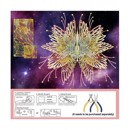 3D Metal Model Kits 12 Constellation Series - Gemini Wishing Cranes Assembling Metal Model Building Kits DIY Handcraft Kits 3...