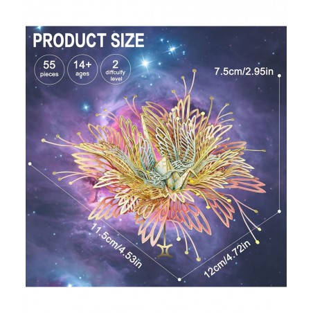 3D Metal Model Kits 12 Constellation Series - Gemini Wishing Cranes Assembling Metal Model Building Kits DIY Handcraft Kits 3...