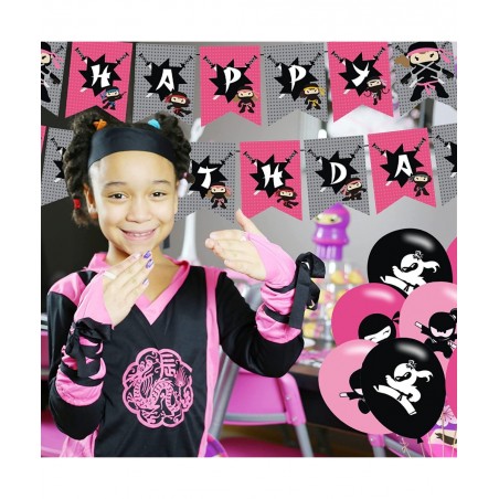 Ninja Girl Party Decorations Birthday Party Supplies For Ninja Girl Party Supplies Includes Banner - Cake Topper - 12 Cupcake...