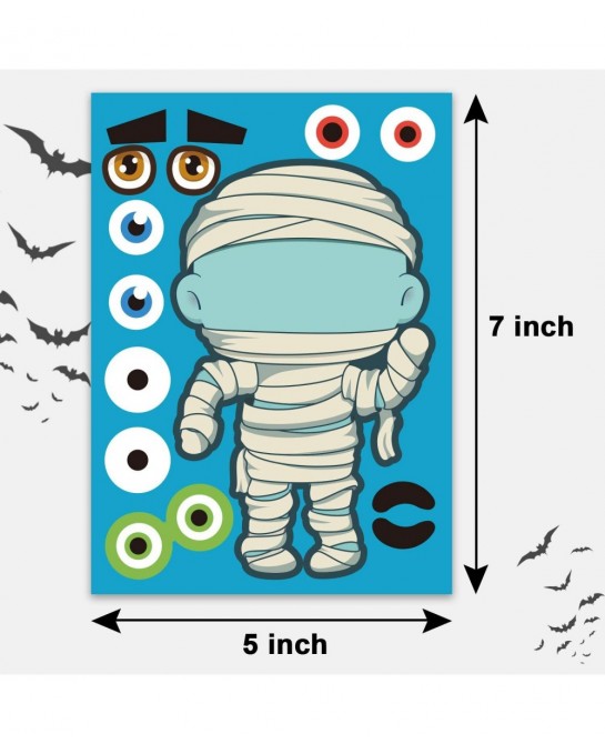 Halloween Stickers Halloween Party Games for Kids Make Your Own Jack-O-Lantern Make a Face Stickers DIY Halloween Party Activ...