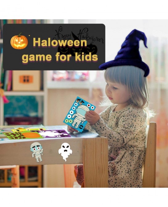 Halloween Stickers Halloween Party Games for Kids Make Your Own Jack-O-Lantern Make a Face Stickers DIY Halloween Party Activ...