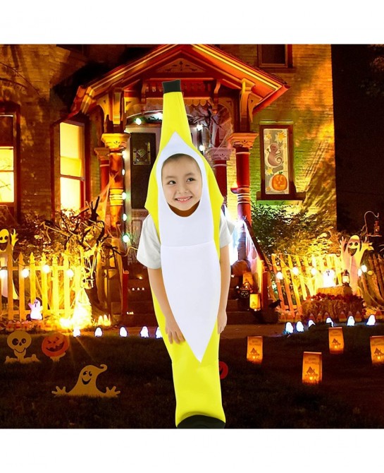 Banana Costume for Kids Boys Girls Toddler Cute Fruit Halloween Costume Outfit $24.52 Kids' Costumes