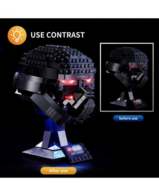 LED Light for Lego 75343 Star Wars Dark Trooper Helmet Model Design and Configuration Compatible with Model 75343 (LED Light ...